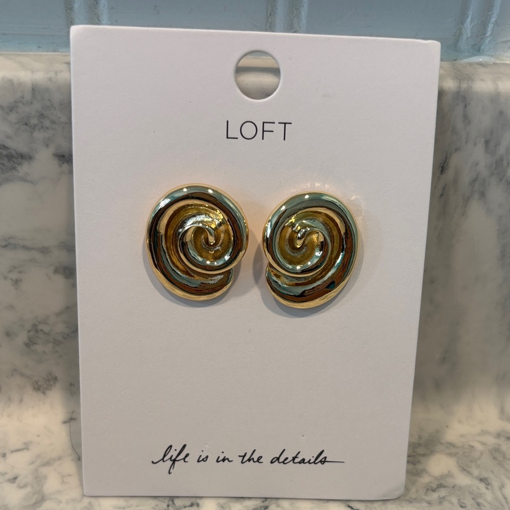 LOFT Gold Metal Swirl Earrings